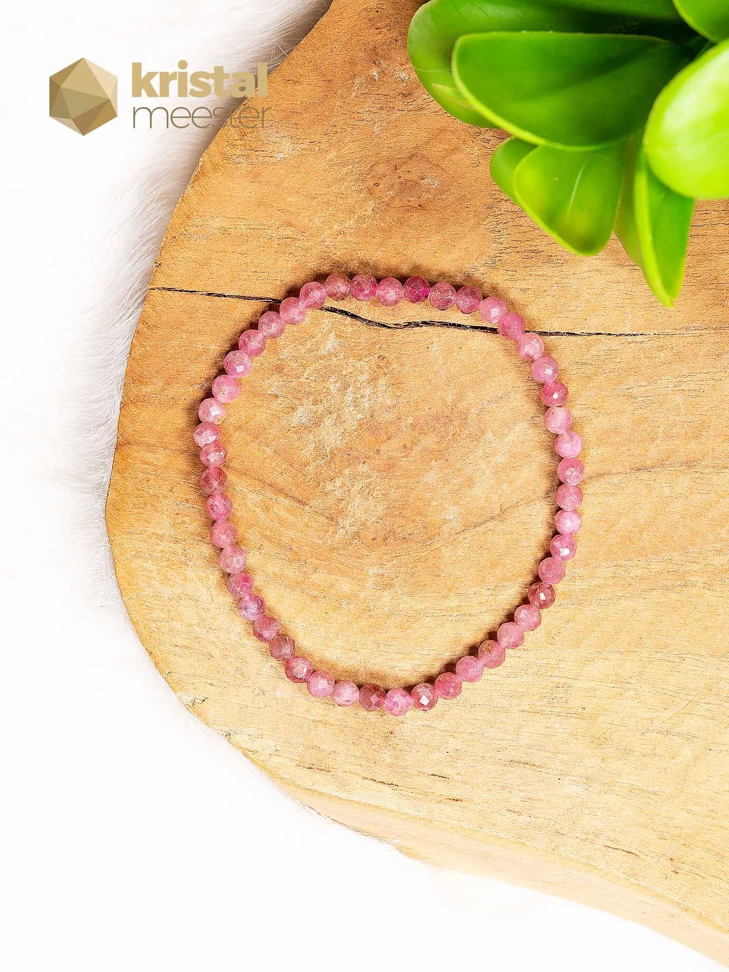 Roze Toermalijn Facet Geslepen Armband 3-4 mm