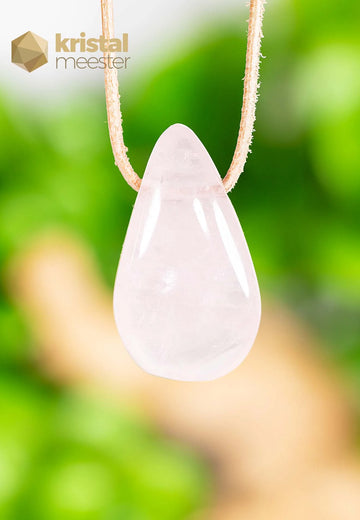 Rose Quartz Drop Shaped Pendant - no. 2
