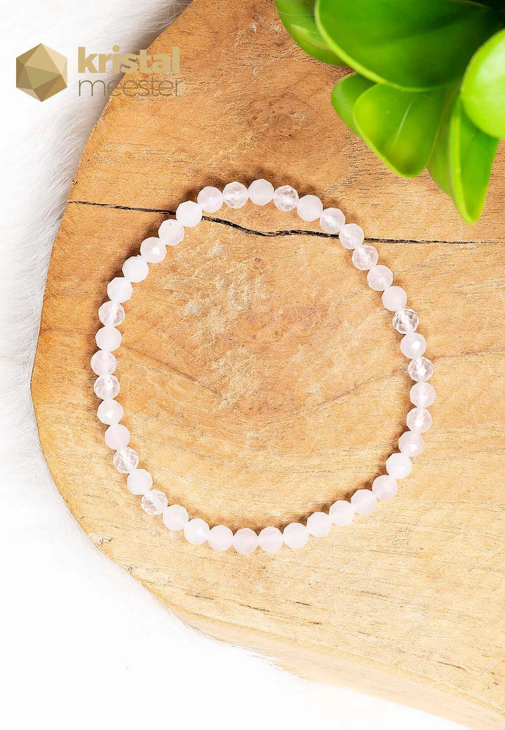 Rose Quartz faceted bracelet - 4 mm