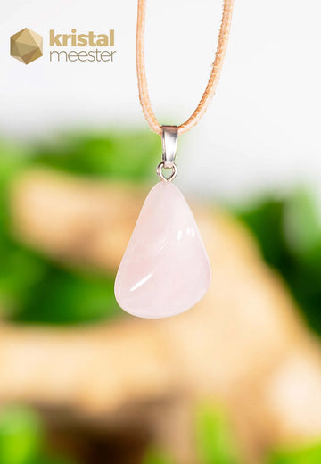 Rose Quartz EX Pendant with silver loop - no. 4