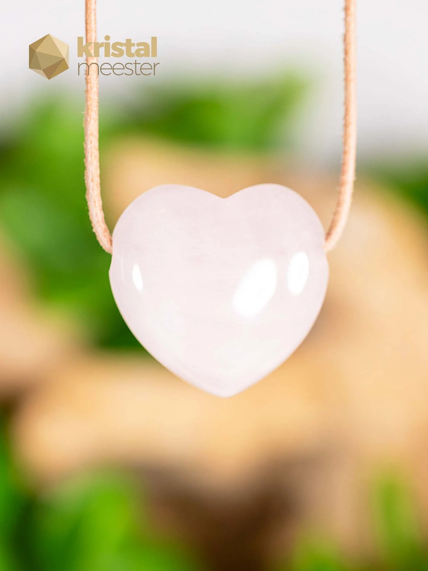 Rose Quartz Heart Pendant, drilled - no. 1