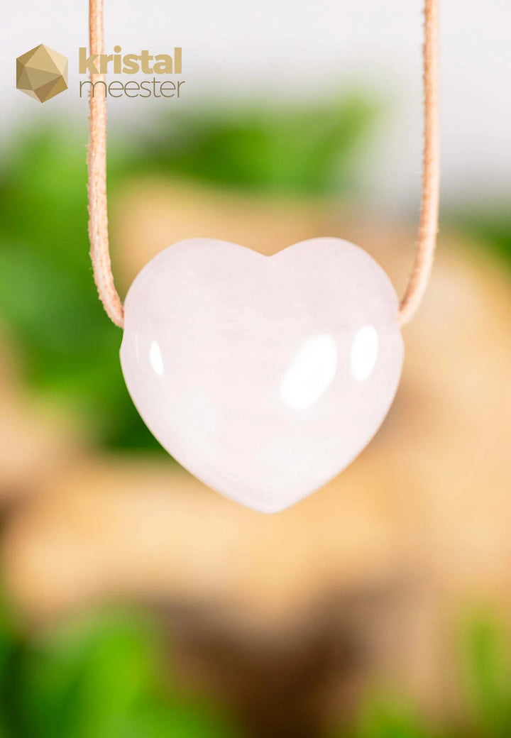 Rose Quartz Heart Pendant, drilled - no. 1