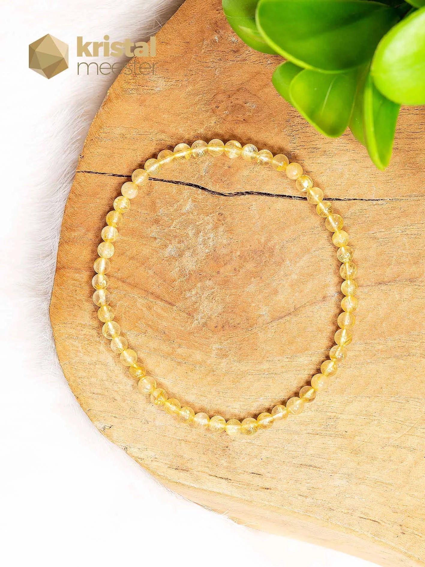 Rutielkwarts Kogelarmband - 4 mm