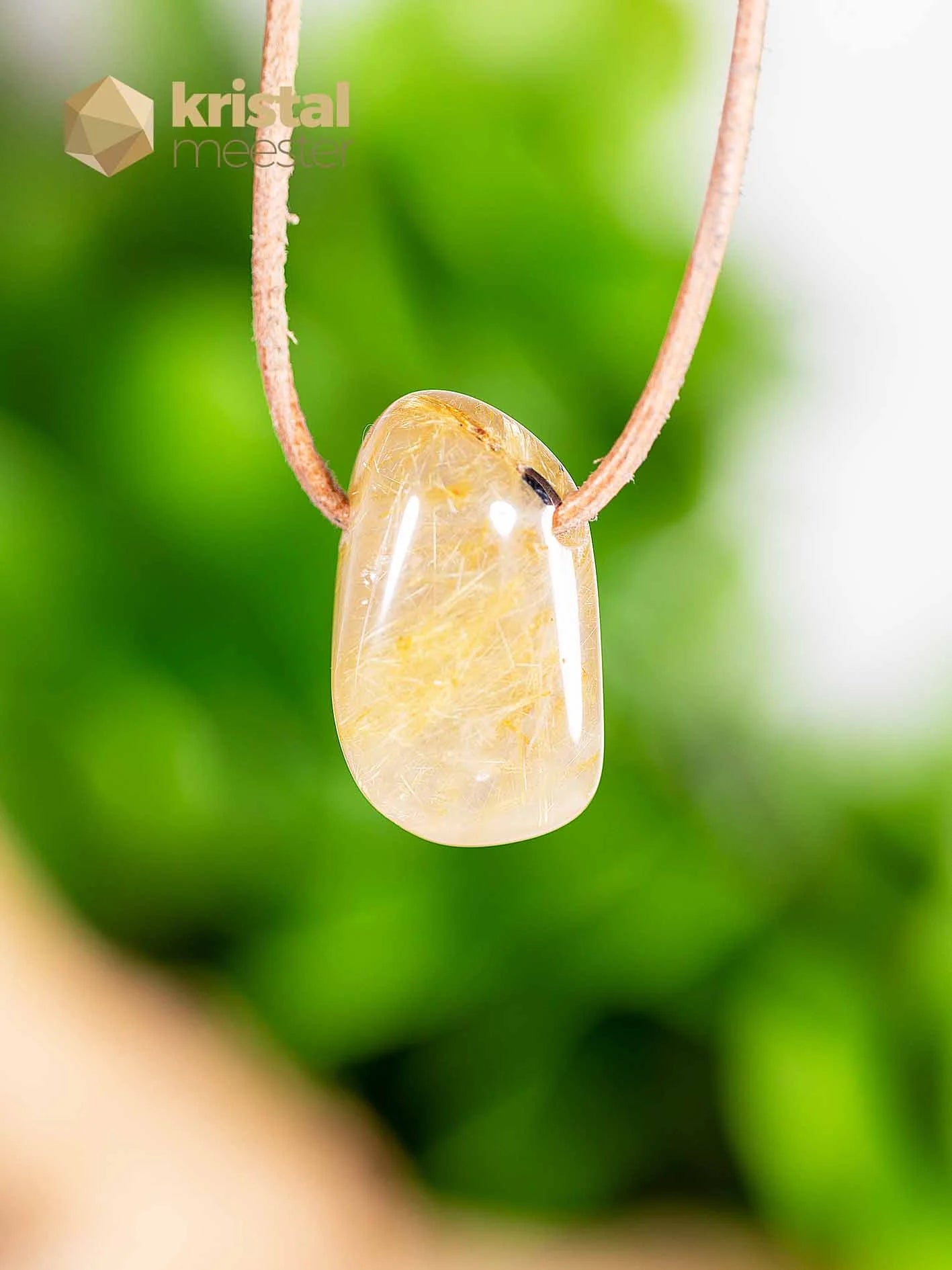 Rutile Quartz pendant, drilled - no. 3