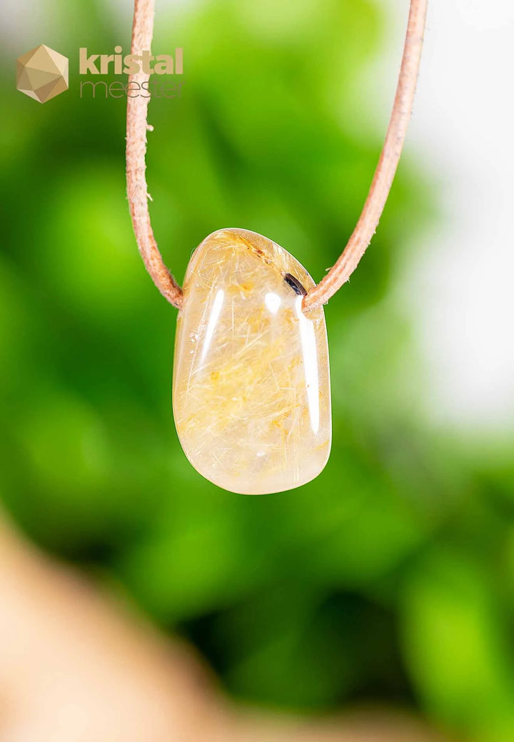 Rutile Quartz pendant, drilled - no. 3