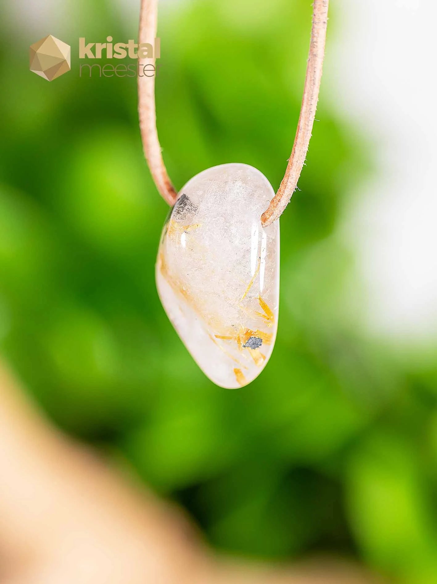 Rutile Quartz pendant, drilled - no. 4