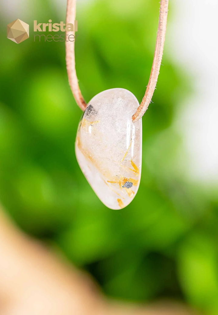 Rutile Quartz pendant, drilled - no. 4