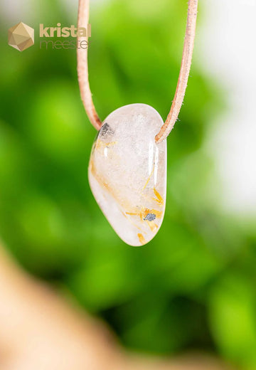 Rutile Quartz pendant, drilled - no. 4