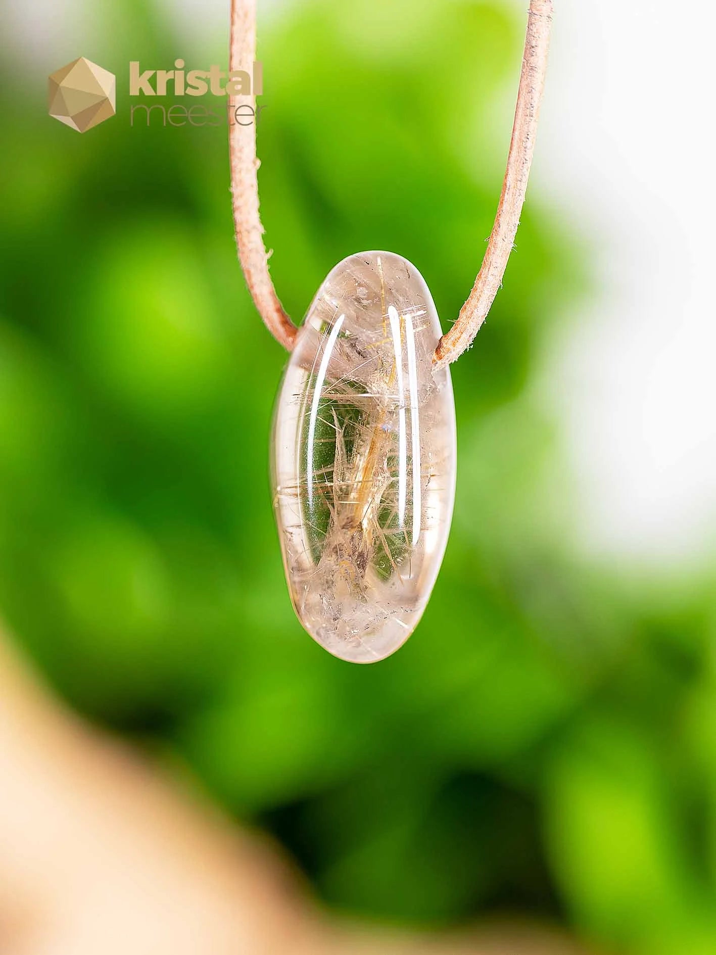 Rutile Quartz pendant, drilled - no. 6