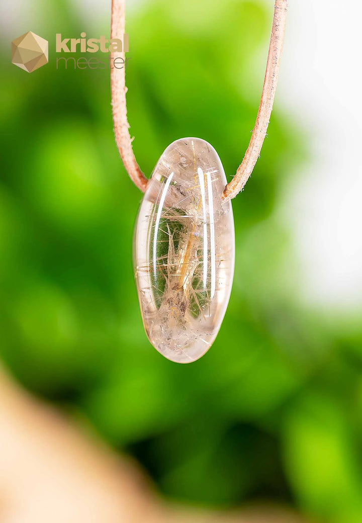 Rutile Quartz pendant, drilled - no. 6