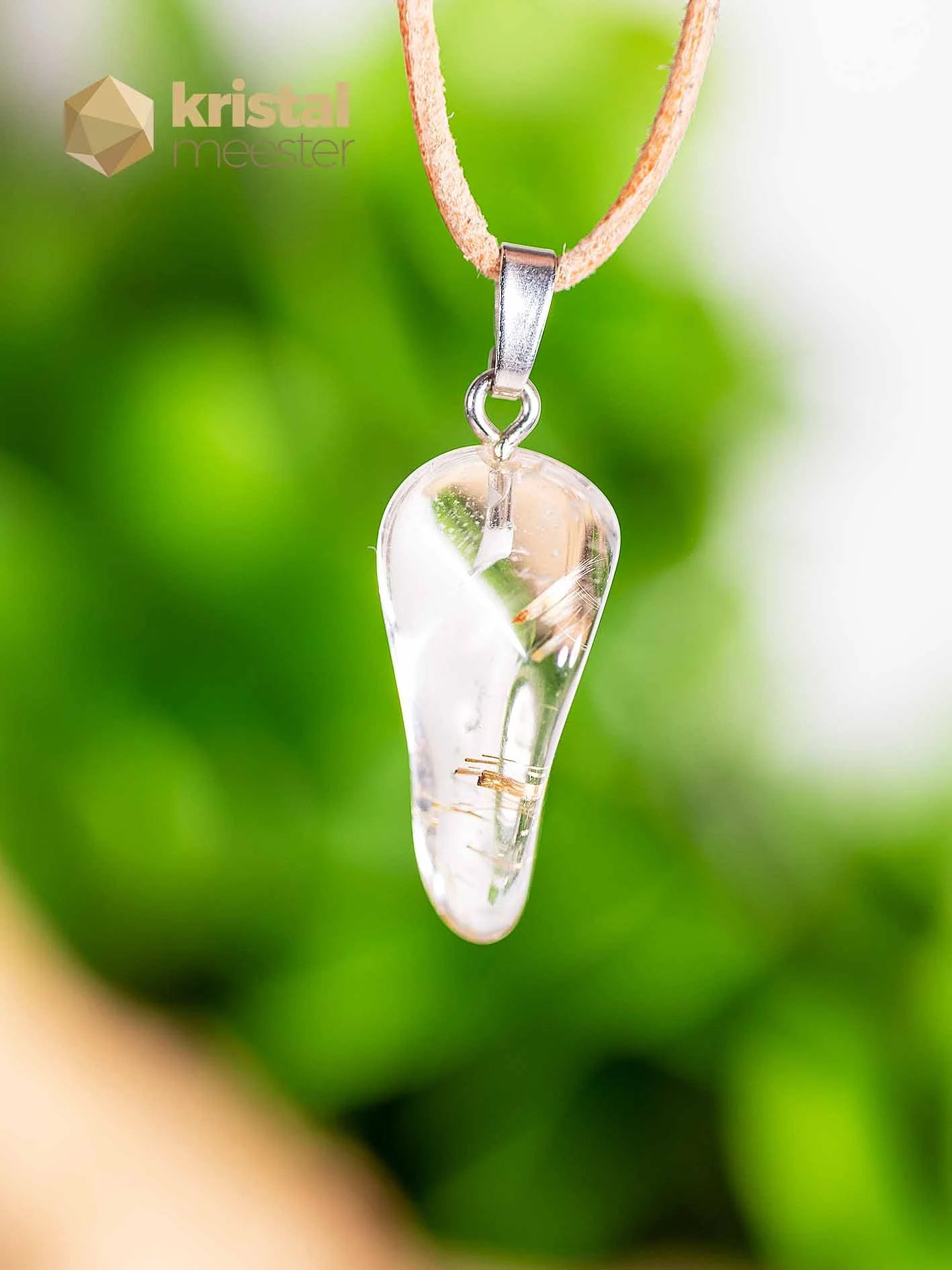 Rutile Quartz EX pendant with silver loop - no. 3