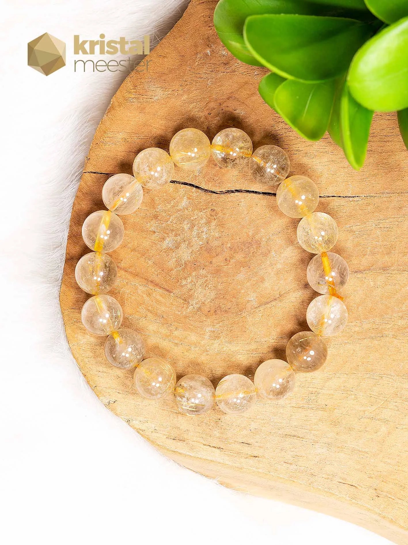 Rutielkwarts Kogelarmband - 10 mm