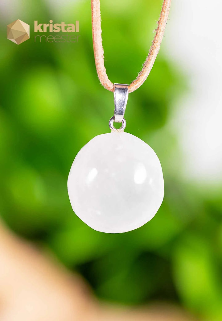 Selenite pendant with silver loop - no. 4