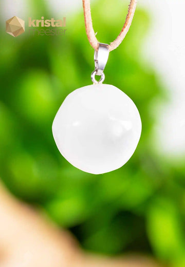 Selenite pendant with silver loop - no. 6