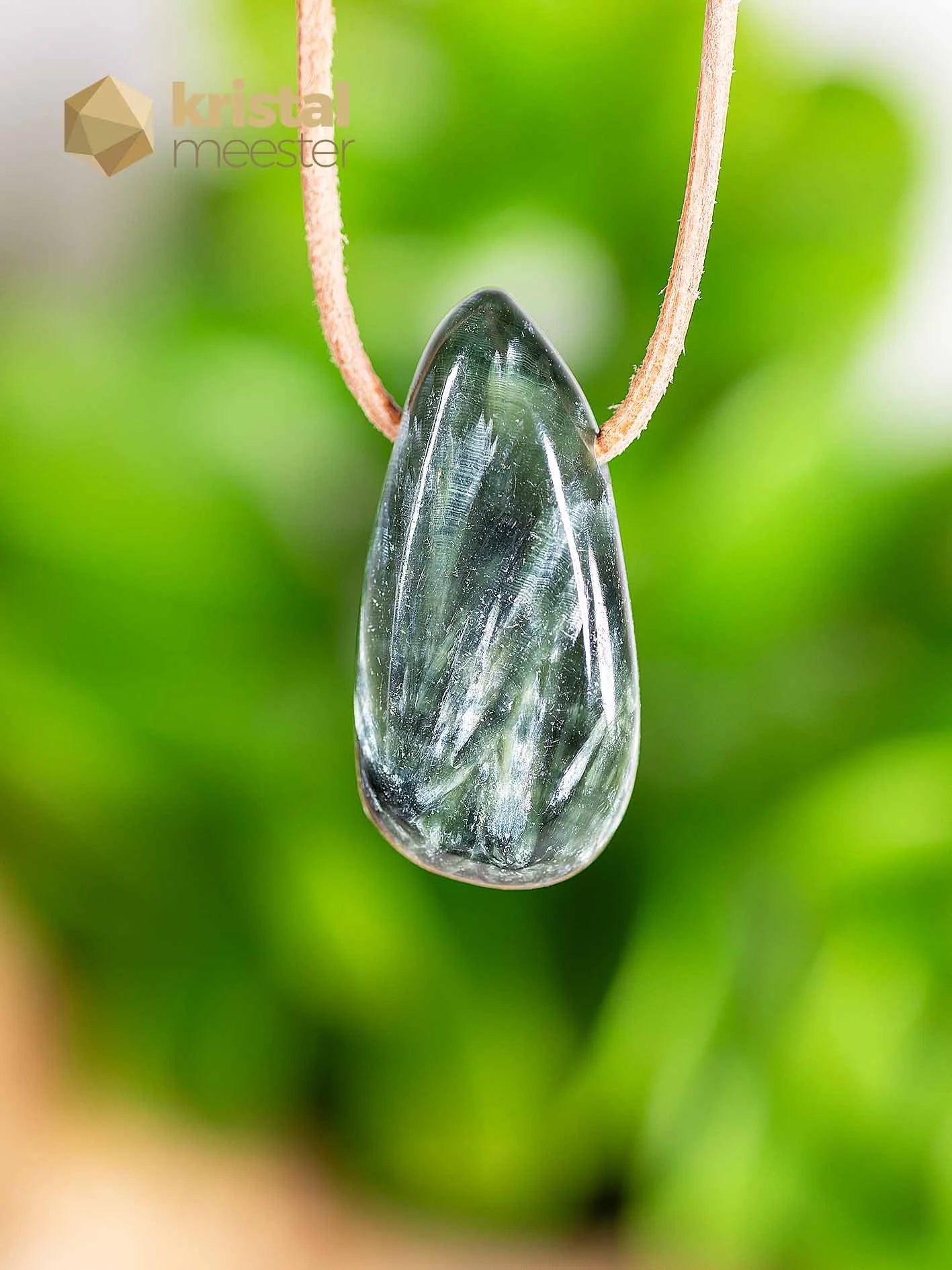 Seraphinite pendant drilled - no. 6