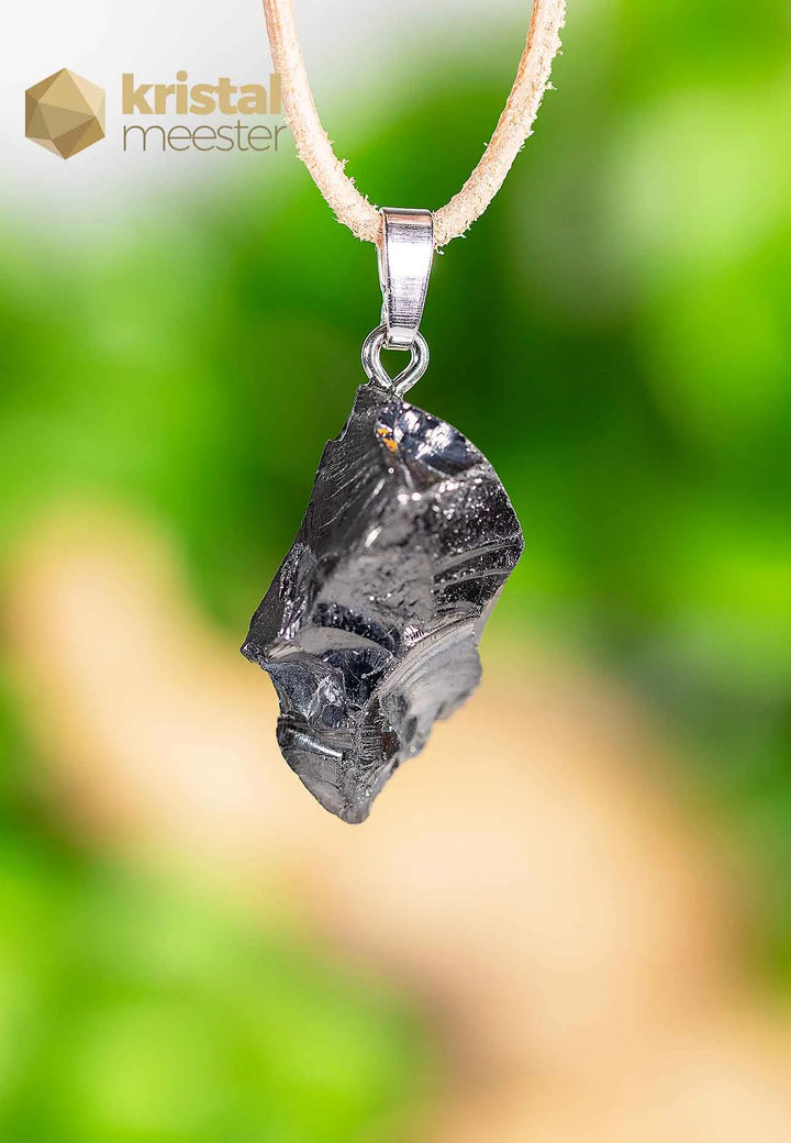 Shungite Raw pendant with silver loop - no. 1
