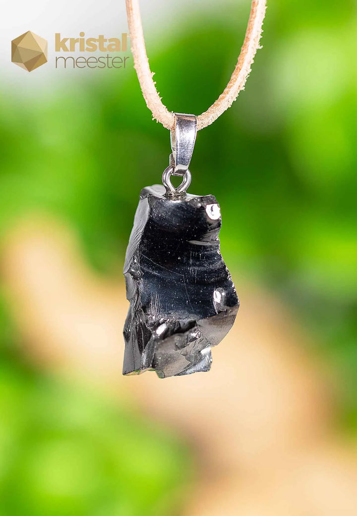 Shungite Raw pendant with silver loop - no. 2