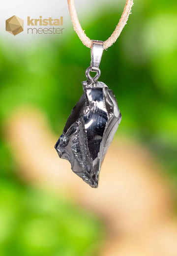 Shungite Raw pendant with silver loop - no. 4