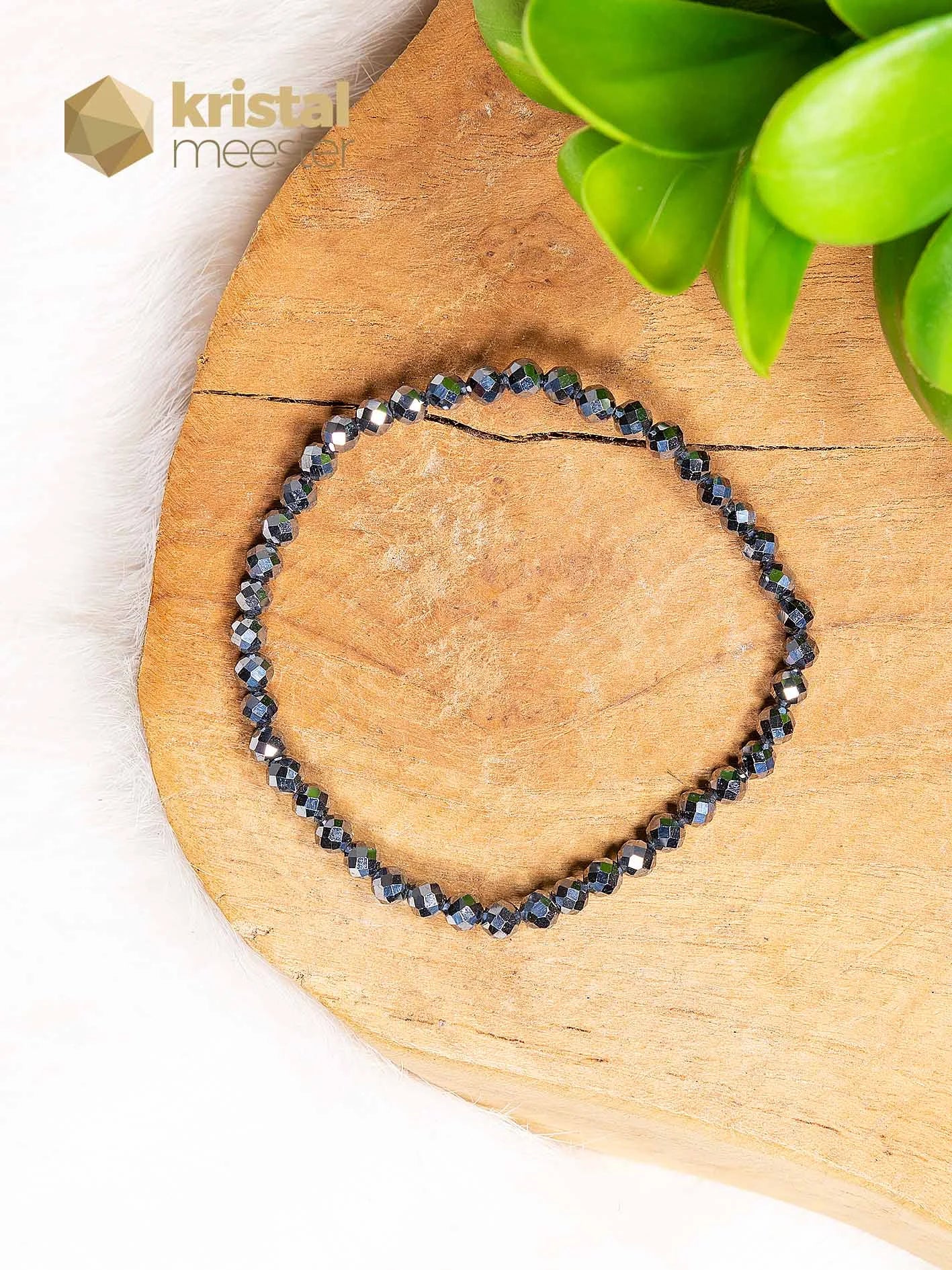 Silicium facet geslepen armband - 4 mm