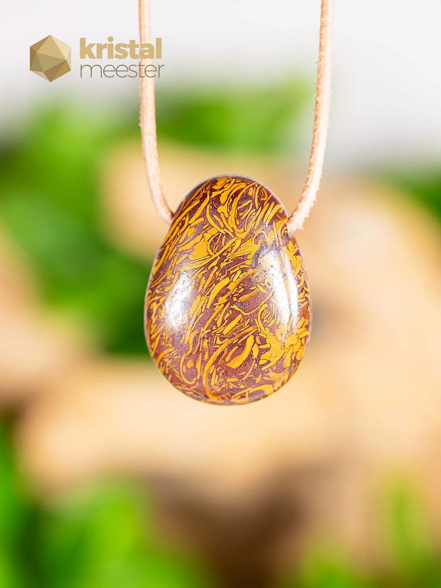 Slangen Jaspis hanger, doorboord - nr. 3