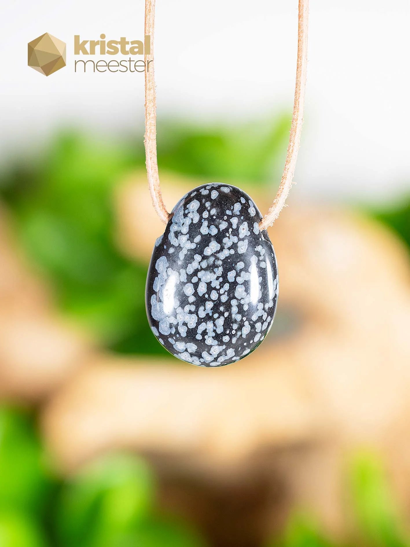 Snowflake Obsidian Pendant, drilled - no. 1