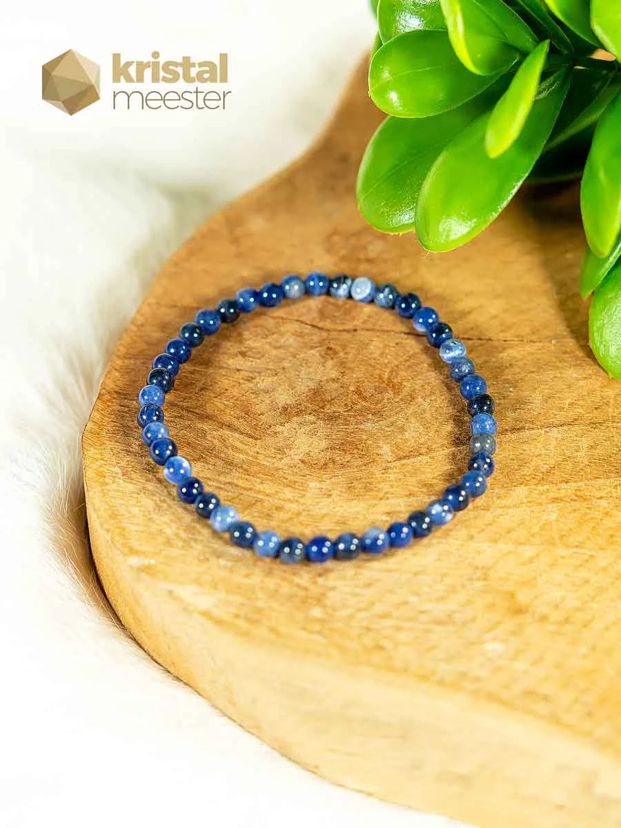 Sodaliet Kogelarmband - 3-4 mm