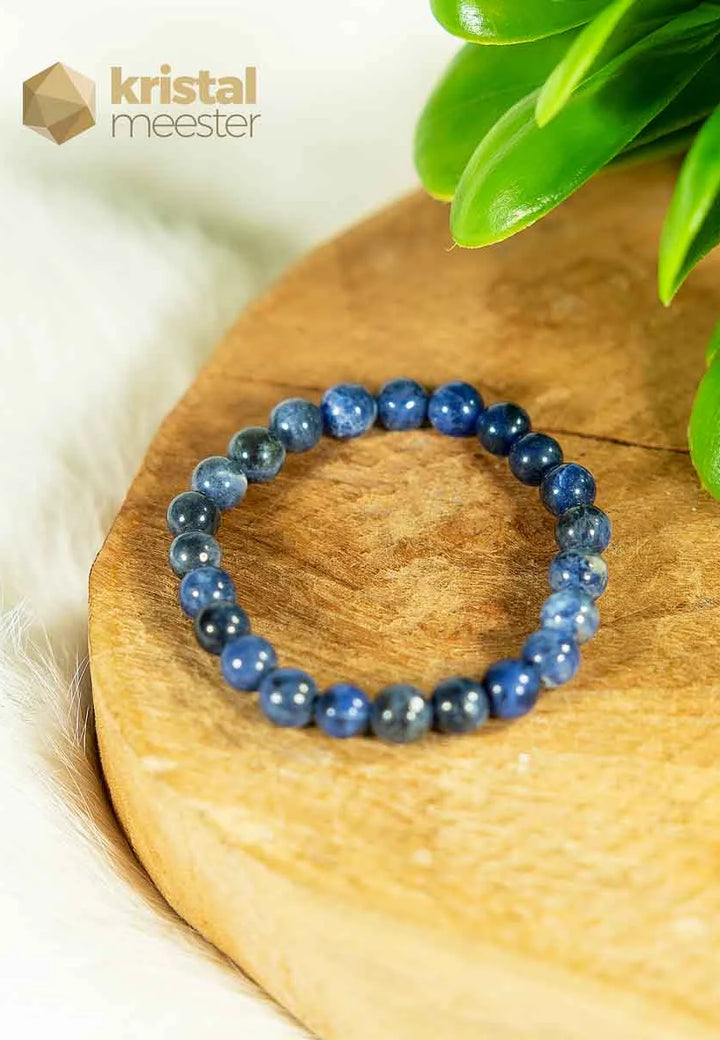 Sodaliet Kogelarmband - 6 mm - Kind