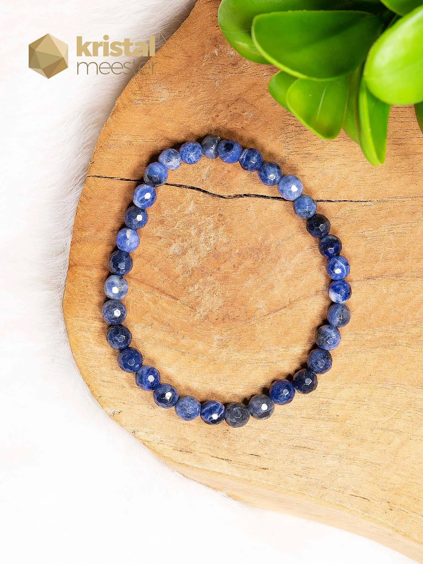 Sodaliet Facet Geslepen Armband - 6 mm