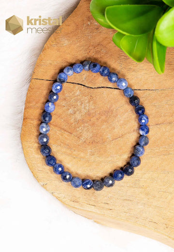 Sodaliet Facet Geslepen Armband - 6 mm