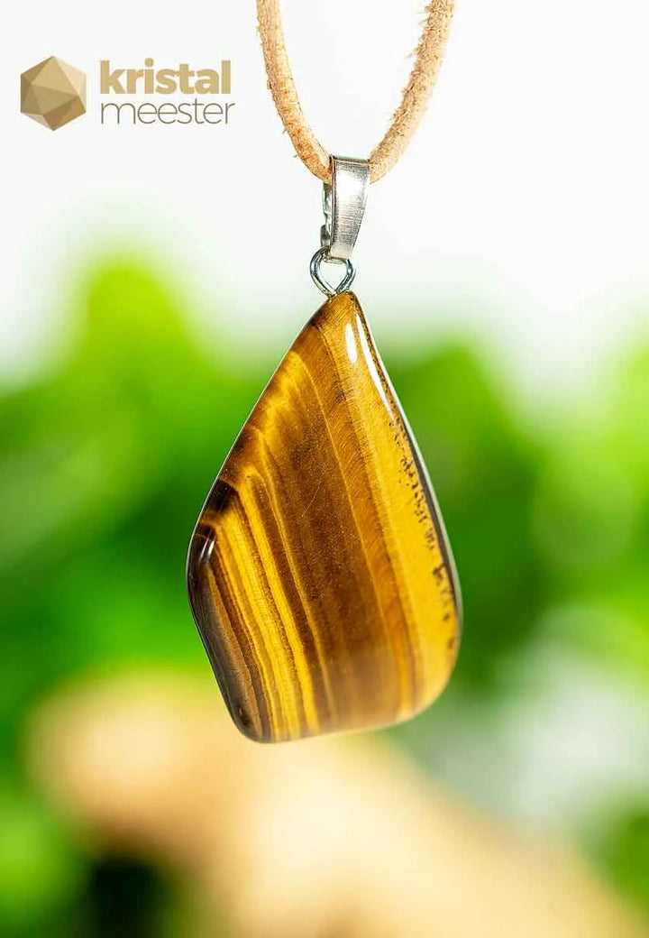 Tijgeroog EX hanger met zilver oog - nr. 1