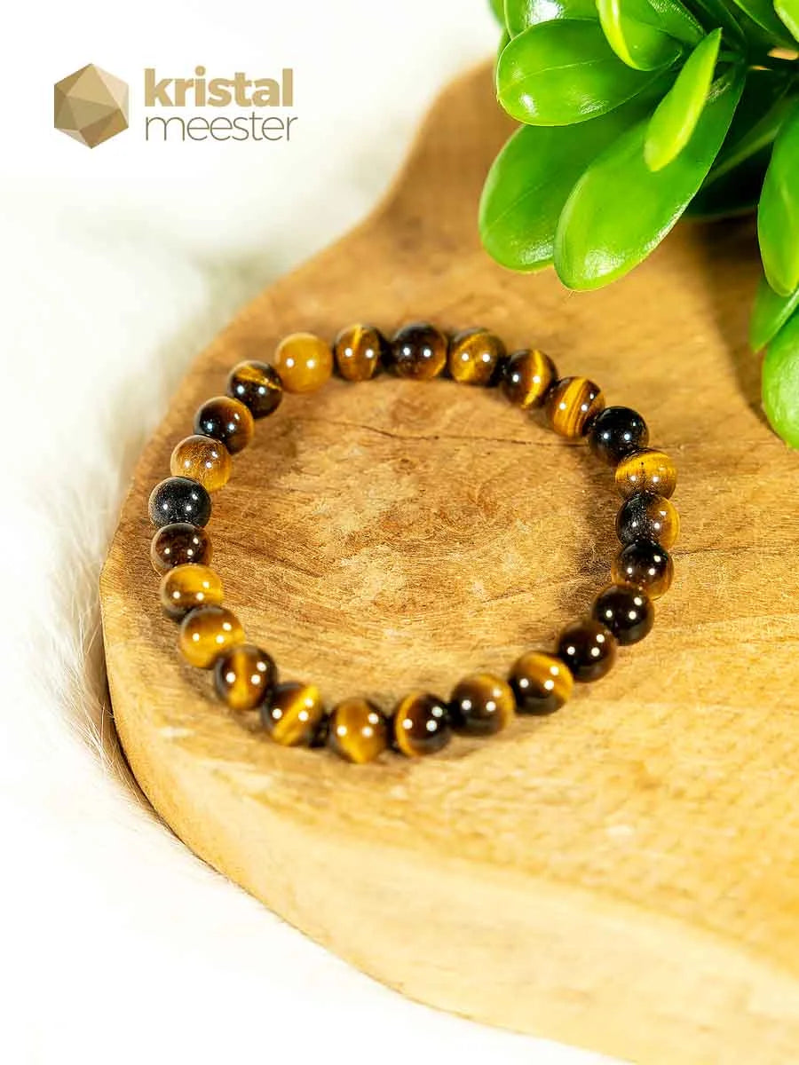 Tiger's Eye Ball Bracelet - 8 mm - Large