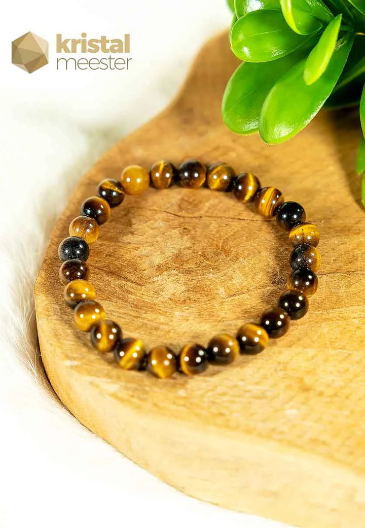 Tiger's Eye Ball Bracelet - 8 mm - Large