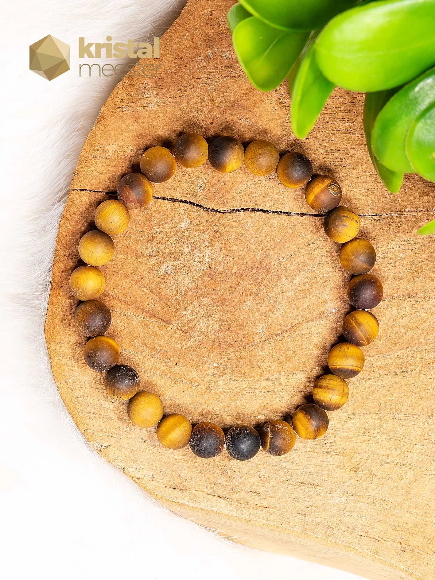 Tijgeroog Kogelarmband - 8mm - Mat