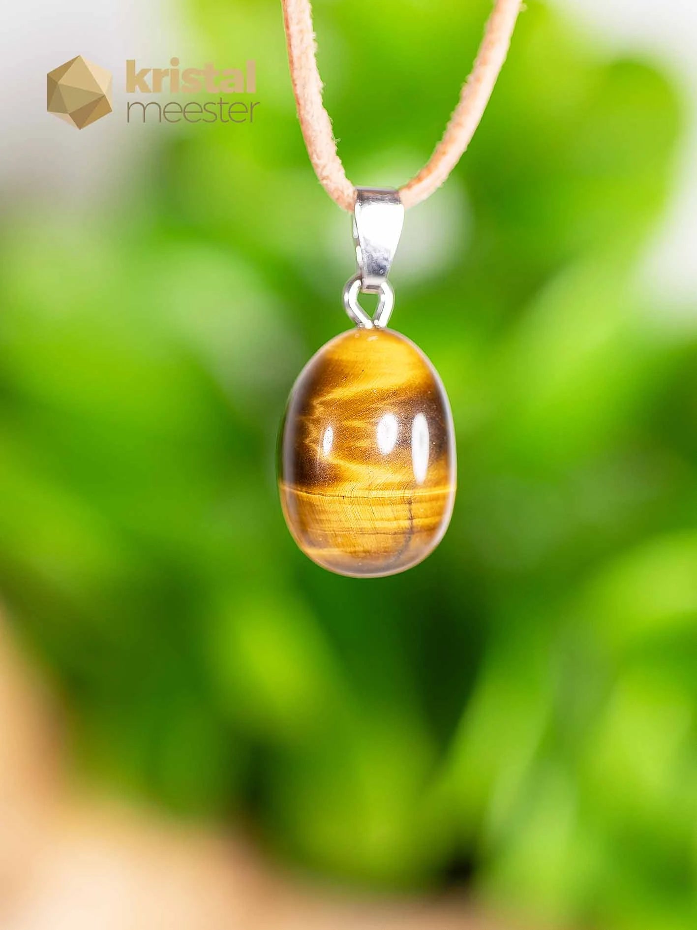 Tijgeroog EX hanger met zilver oog - nr. 5