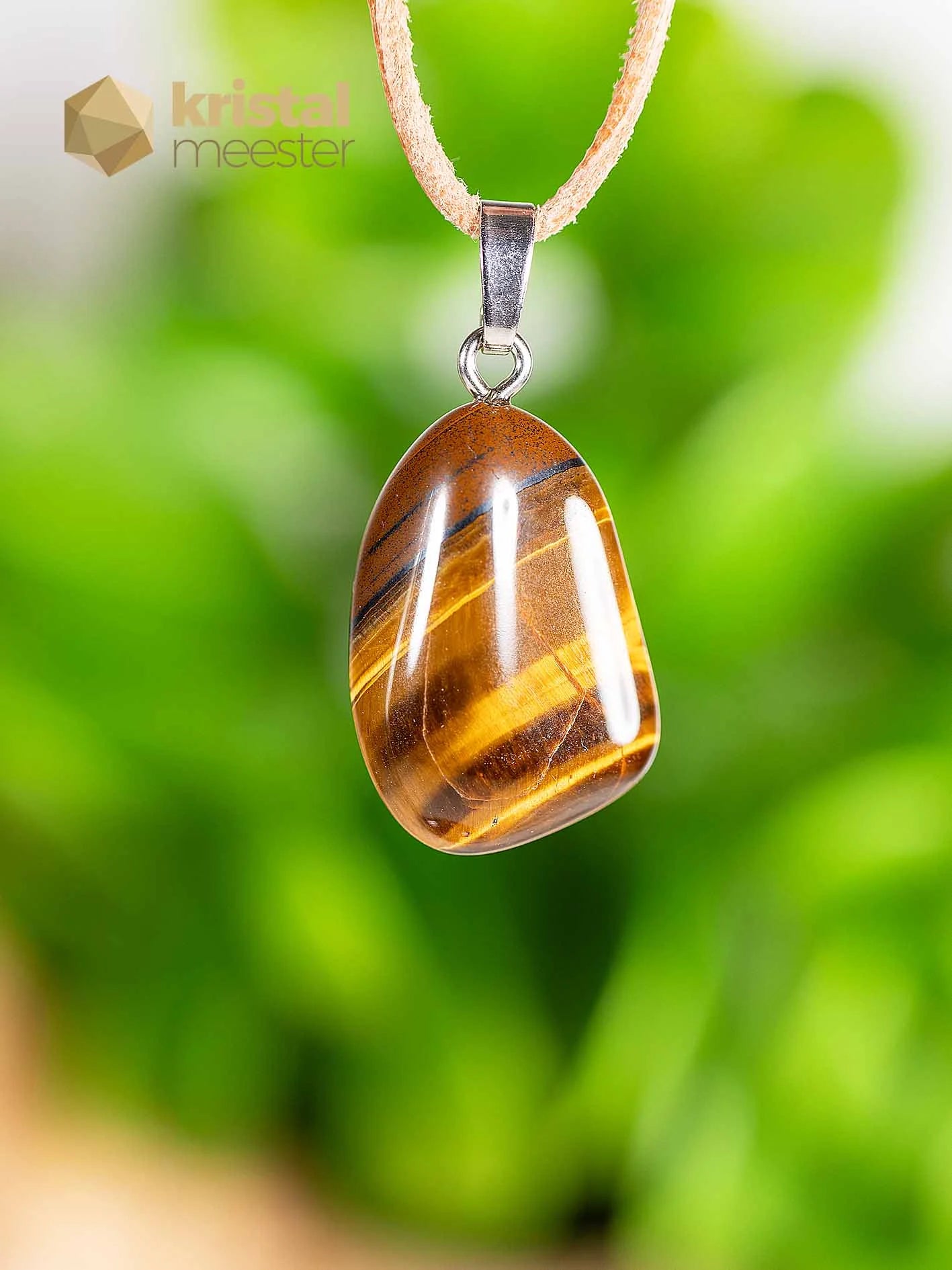 Tiger Eye EX pendant with silver loop - no. 6
