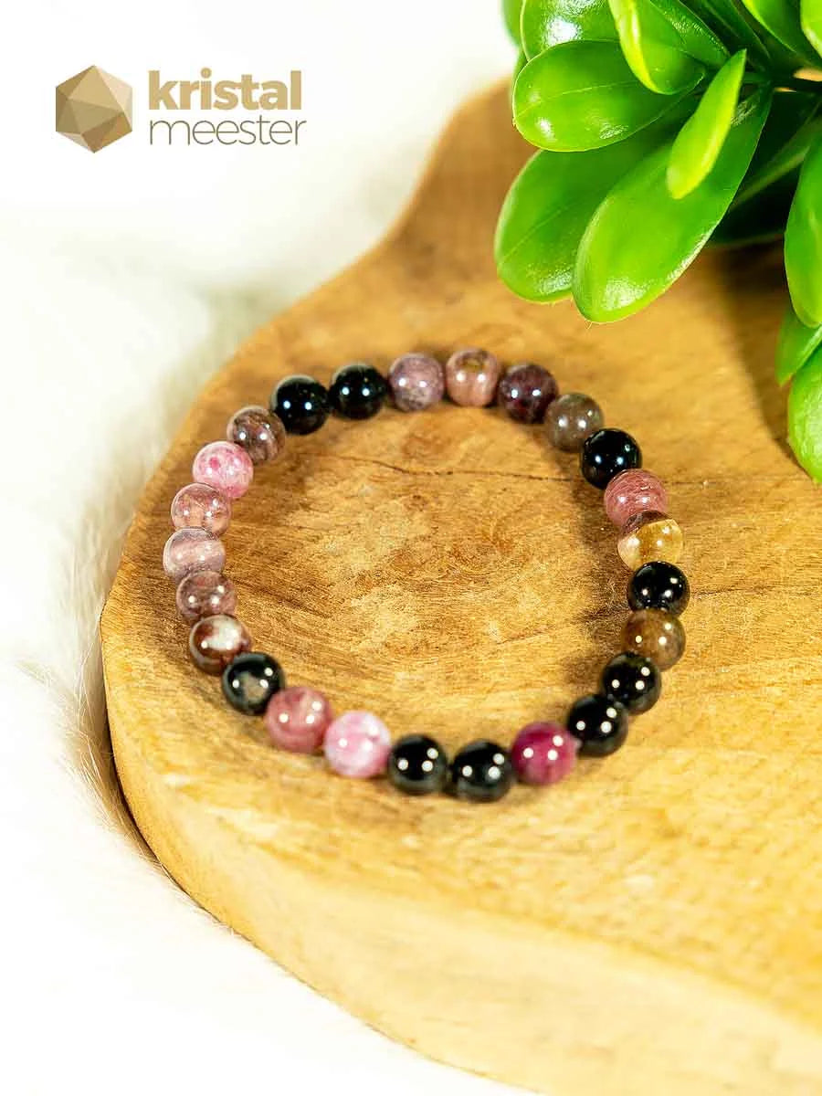 Tourmaline Mix Ball Bracelet - 8 mm