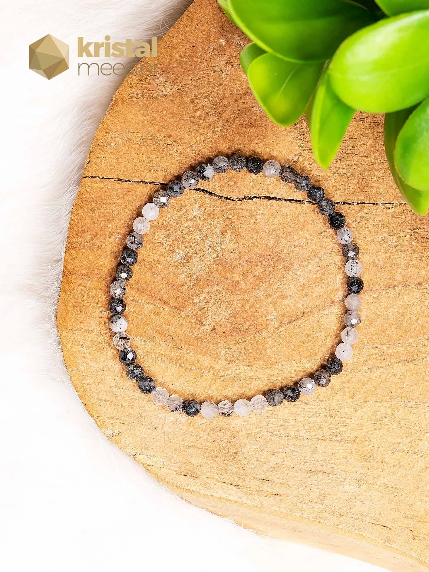Tourmaline Quartz Faceted Bracelet - 3-4 mm