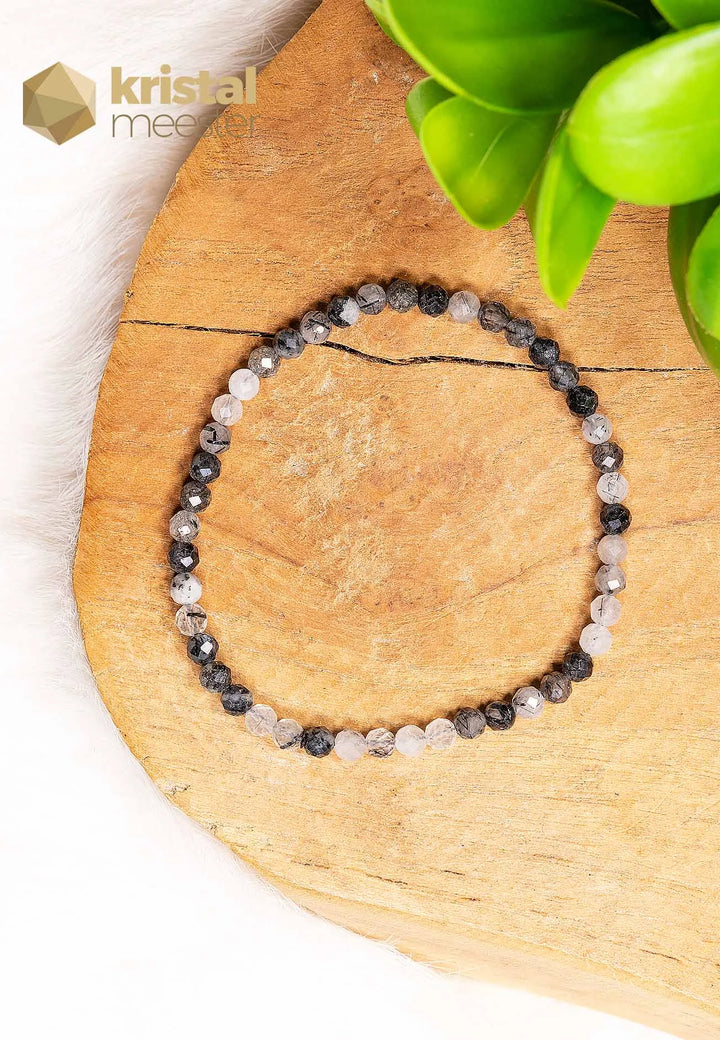 Toermalijnkwarts facet geslepen armband  3 - 4 mm