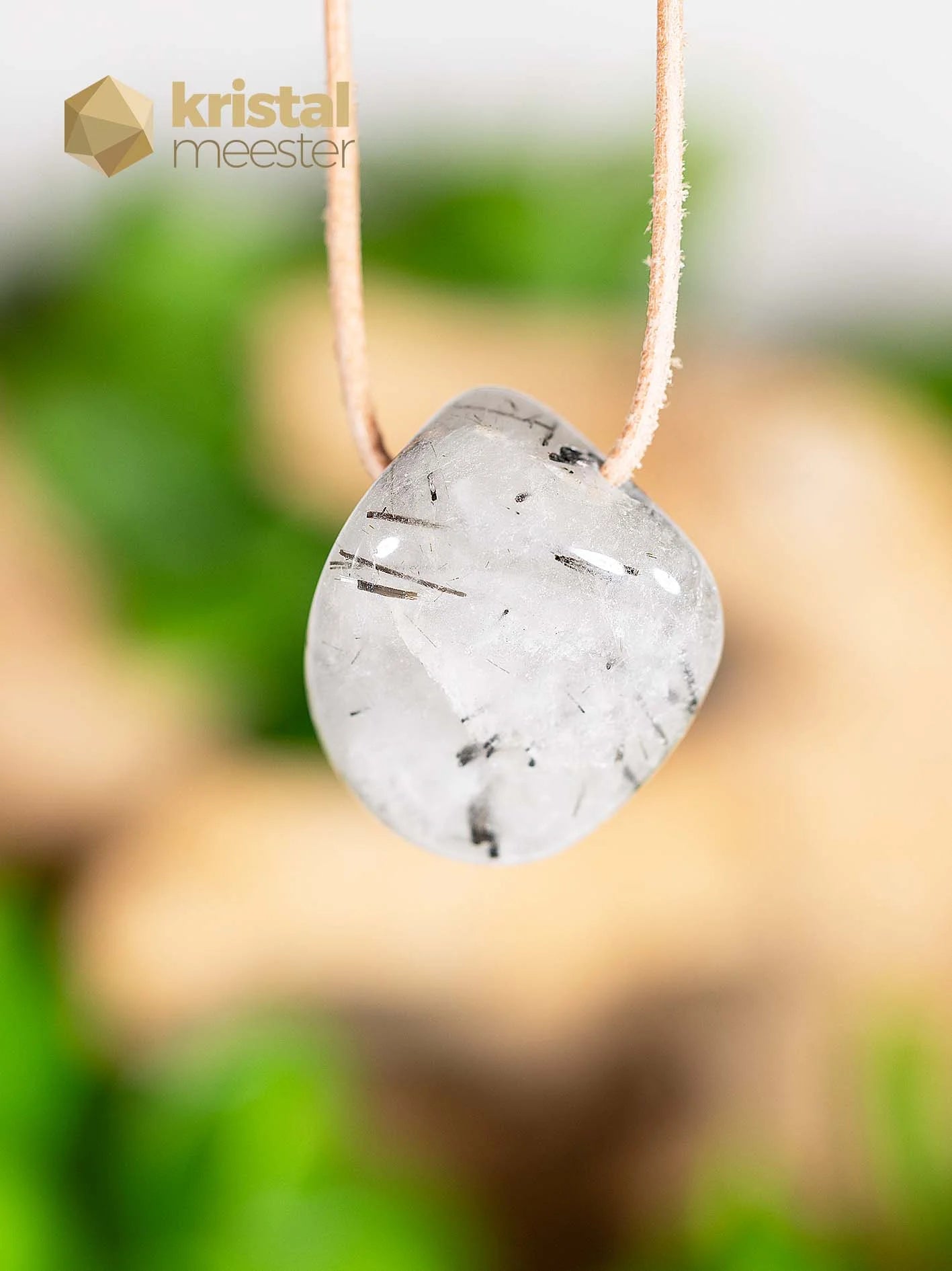 Tourmaline Quartz Pendant, drilled - no. 4