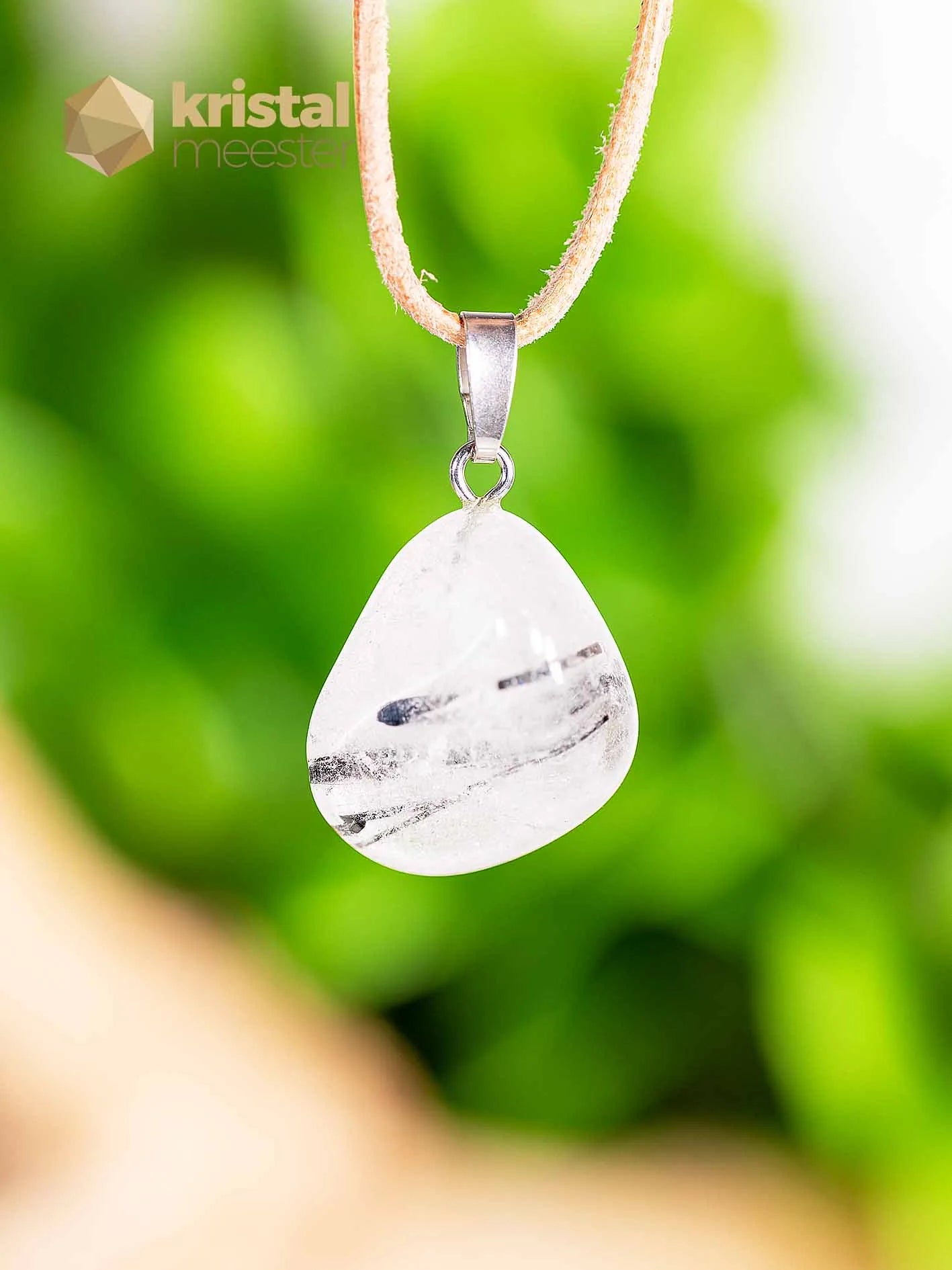Tourmaline Quartz EX Pendant with silver loop - no. 5