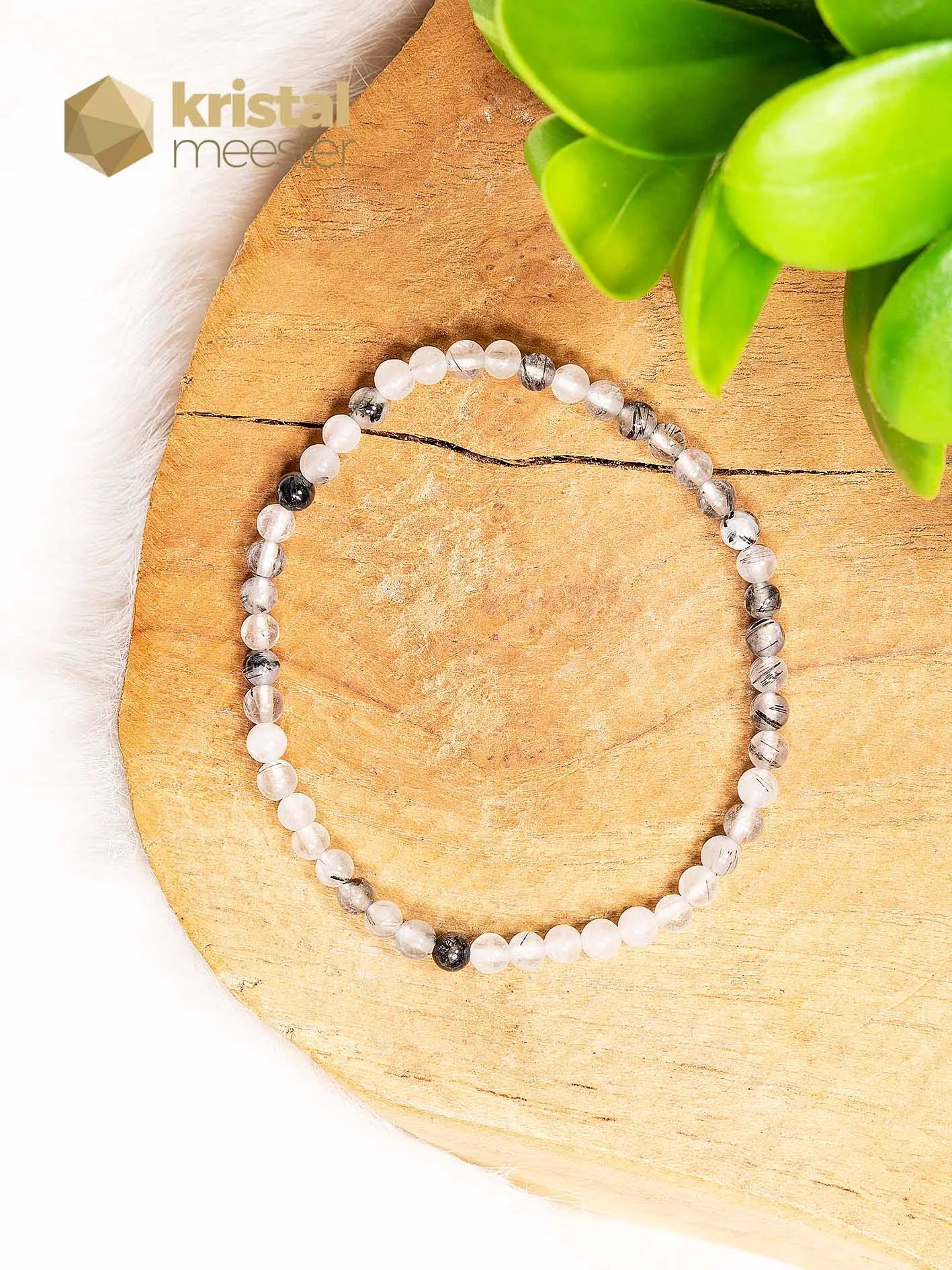 Tourmaline Quartz Ball Bracelet - 3-4 mm