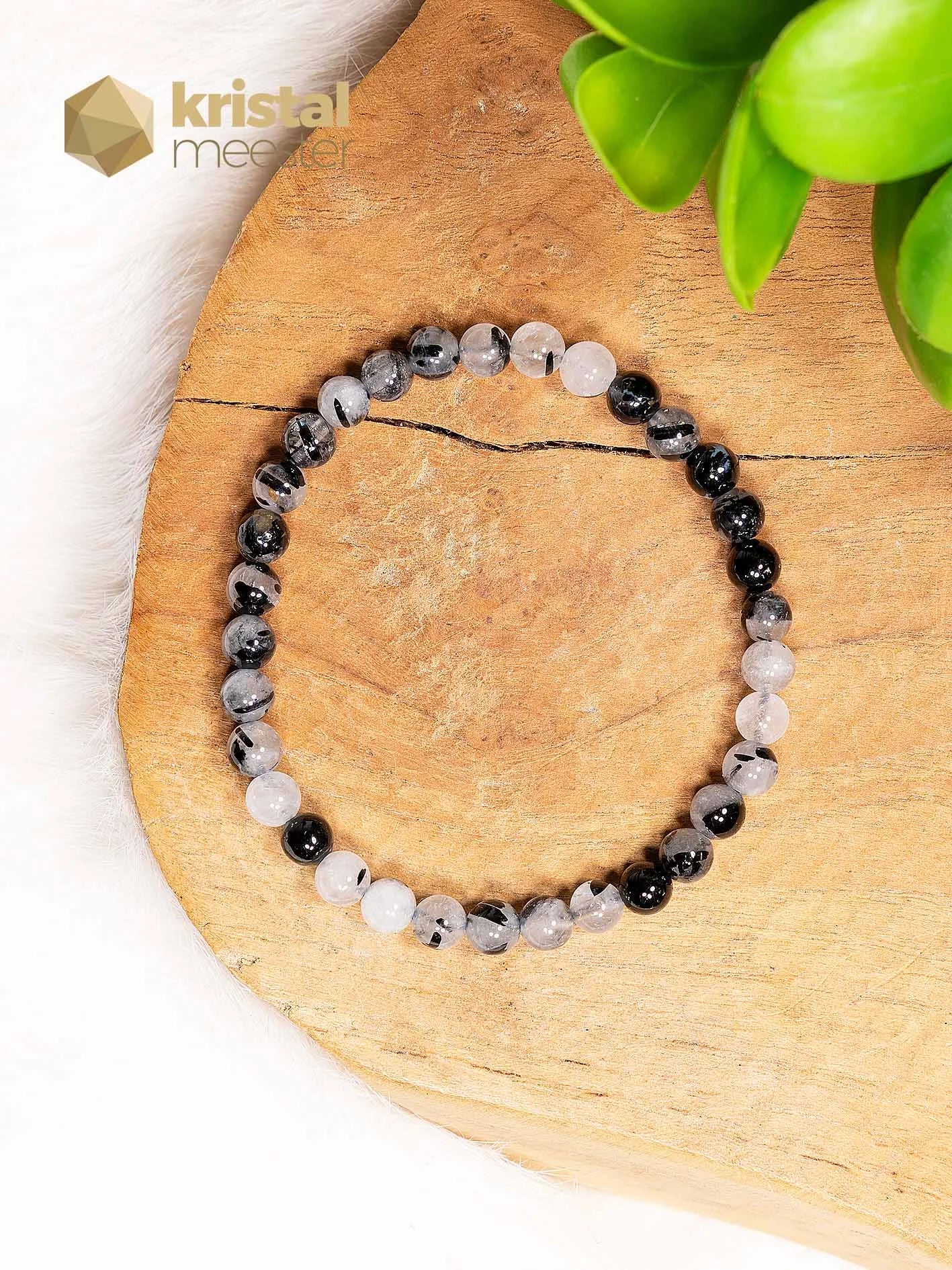 Tourmaline Quartz Ball Bracelet - 6 mm