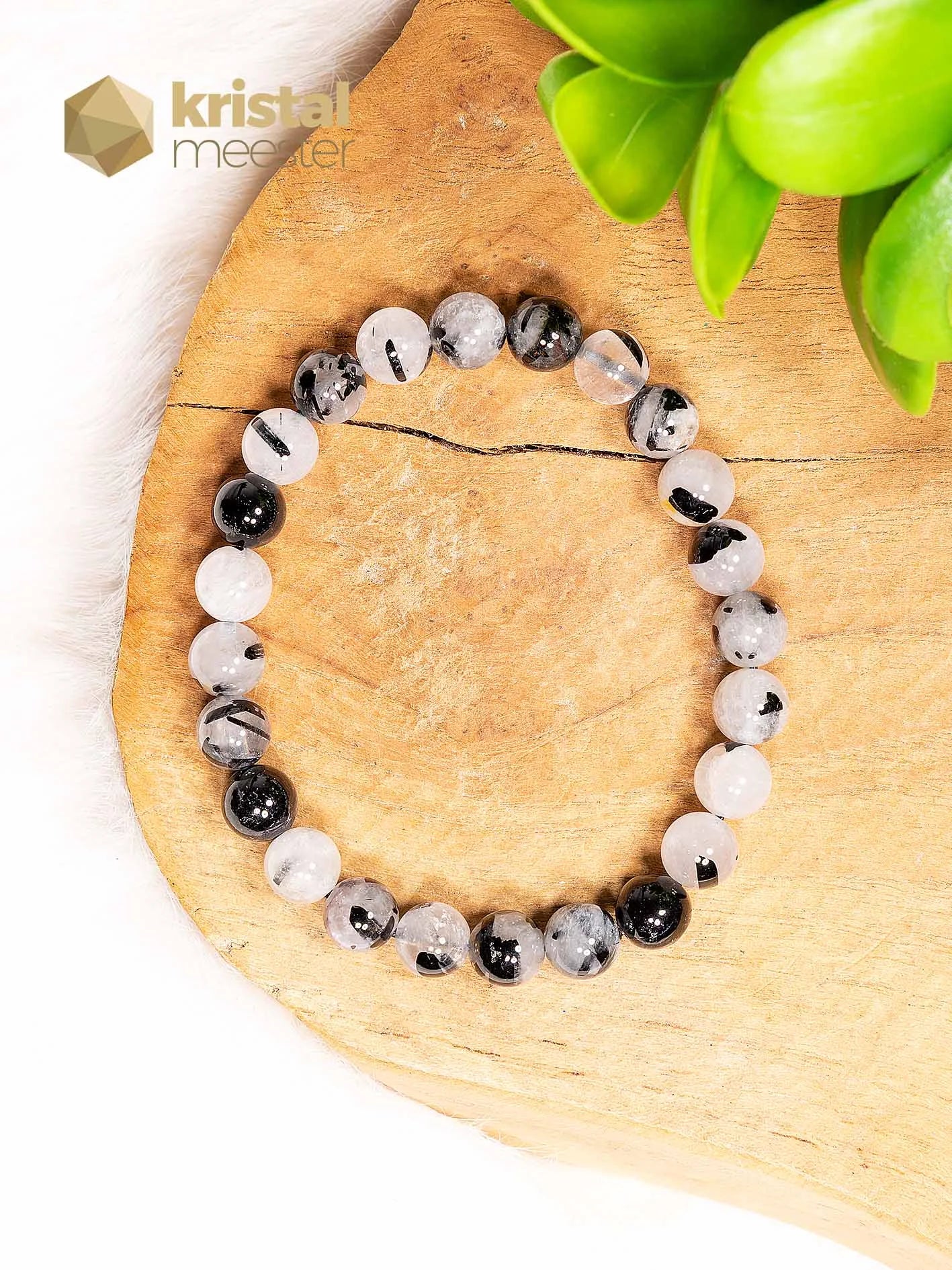 Tourmaline Quartz Ball Bracelet - 8 mm