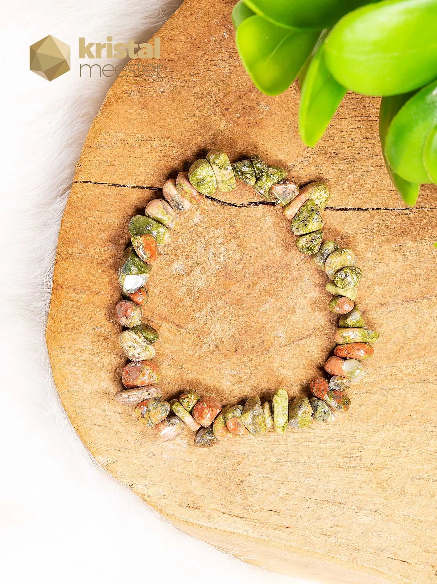 Unakite Chip Bracelet