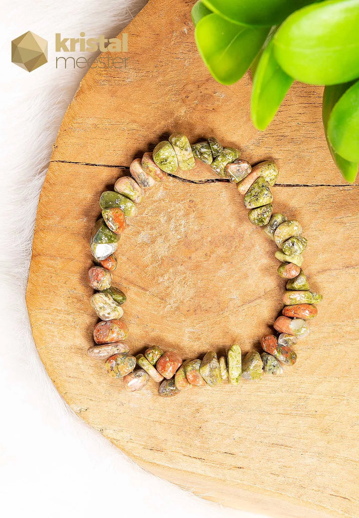 Unakite Chip Bracelet
