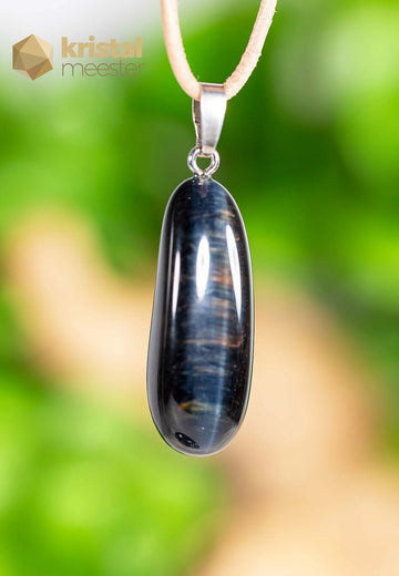 Falcon's Eye EX Pendant with silver loop - no. 4