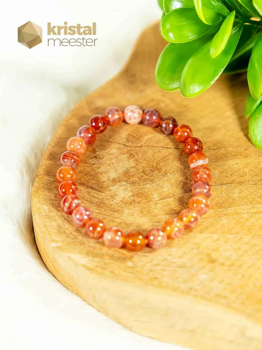 Fire Agate Ball Bracelet - 8 mm