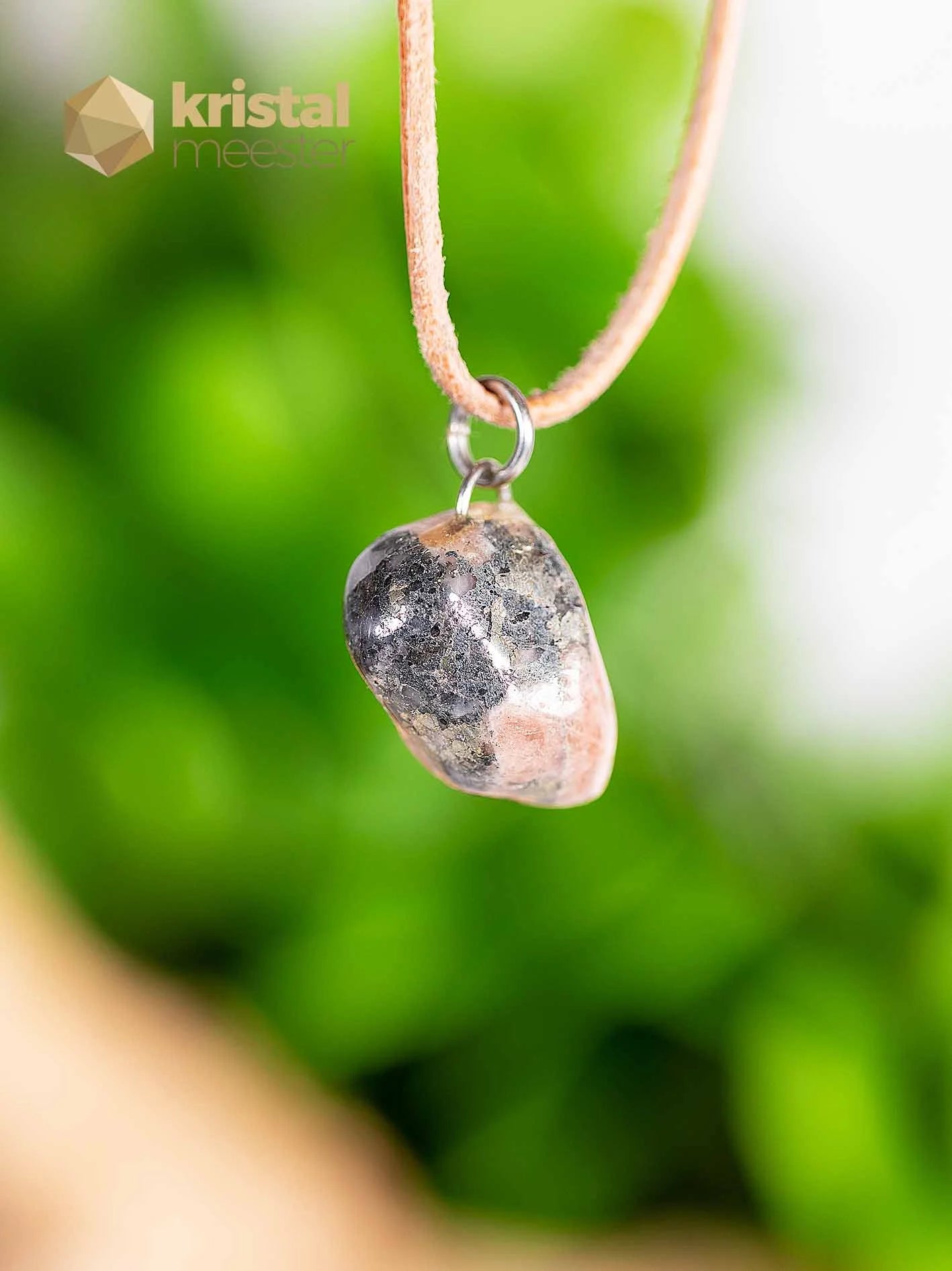 Wagnerite pendant with ring - no. 3
