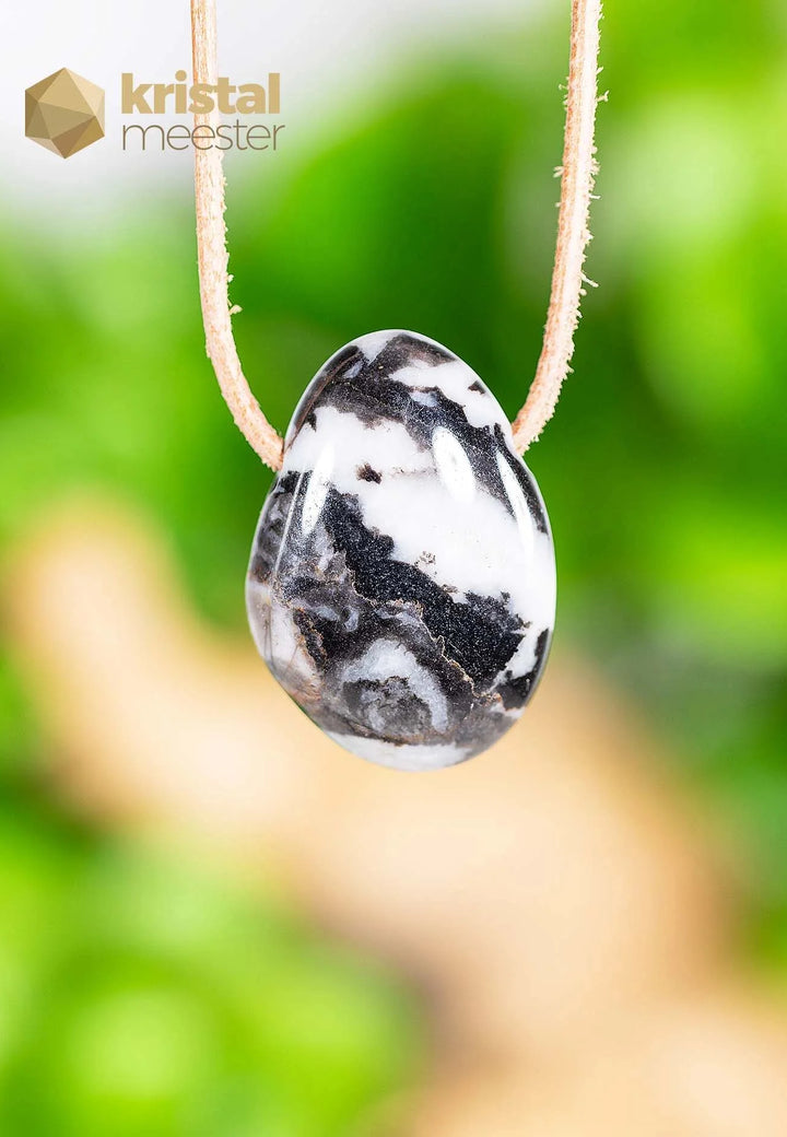 Zebra Jaspis hanger, doorboord - nr. 3