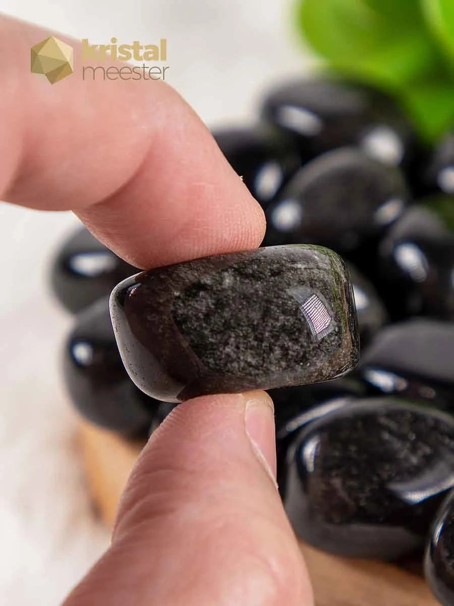 Silver Obsidian Tumbled Stones